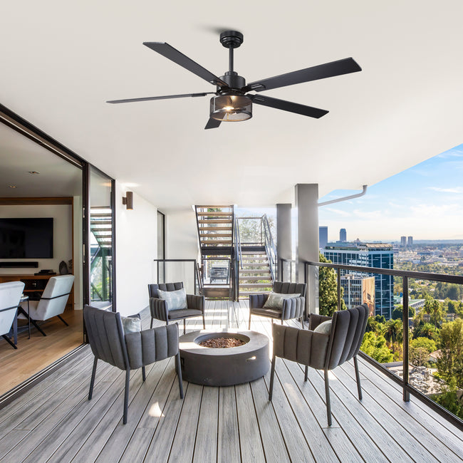 Vaczon 42 Inch 52 Inch 60 Inch Eden Downrod Mount Ceiling Fan with Light and APP & Remote Control