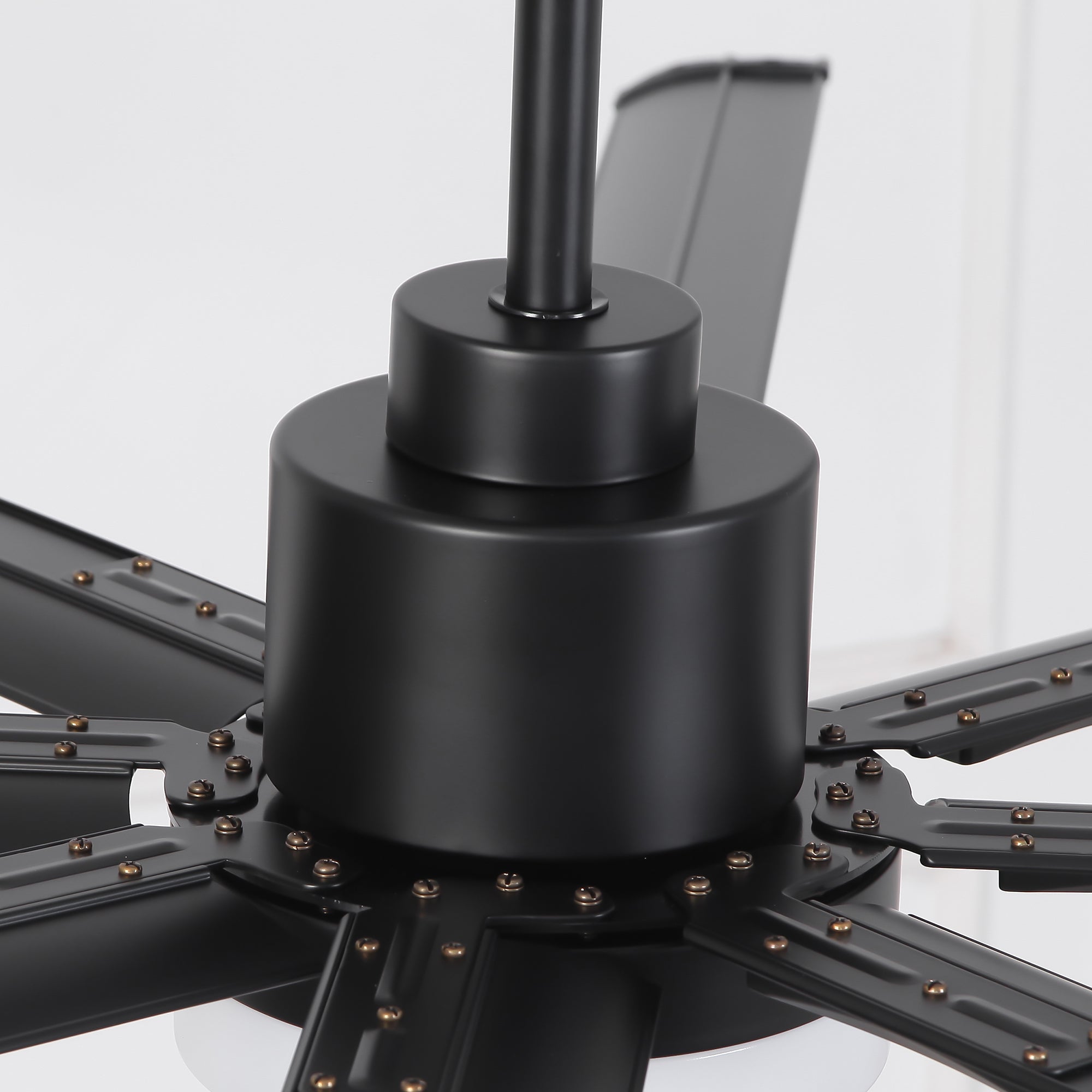 Vaczon 84 Inch 100 Inch Black HVLS Fan LED Large Ceiling Fan with Remote Control