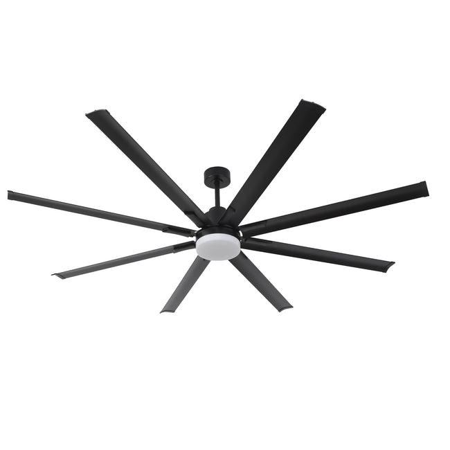 Vaczon 84 Inch Black HVLS Fan LED Large Ceiling Fan with Remote Control
