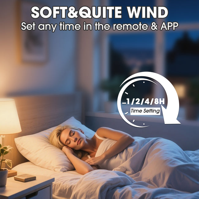 Vaczon 60 Inch Industrial Double-sided Blades LED Ceiling Fan with APP & Remote Control