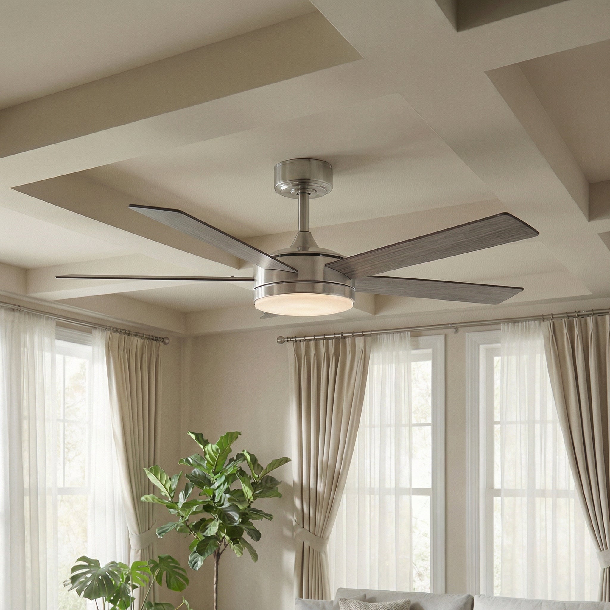 Vaczon 48 Inch Tracy Downrod Mount LED Ceiling Fan with APP & Remote Control