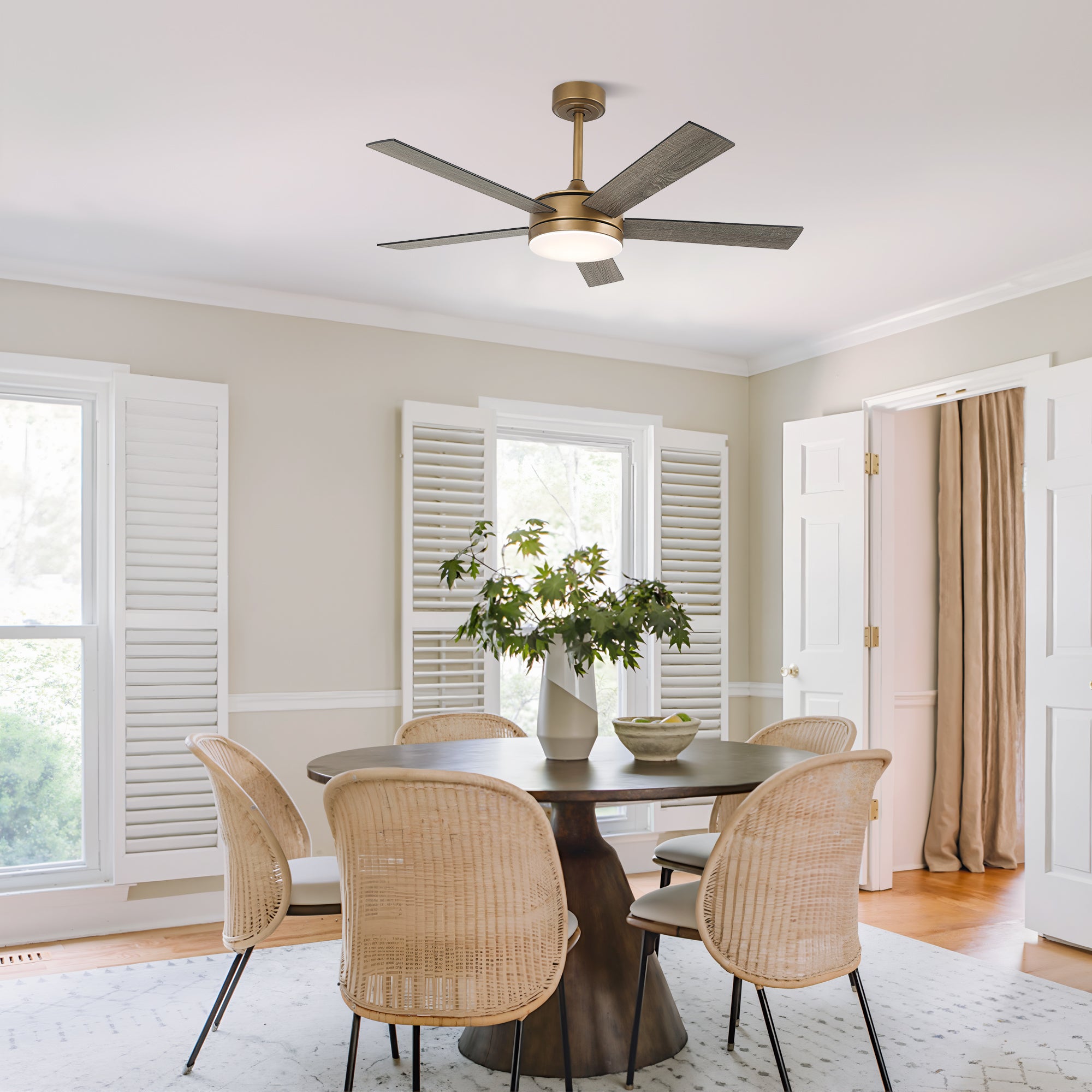 Vaczon 48 Inch Tracy Downrod Mount LED Ceiling Fan with APP & Remote Control