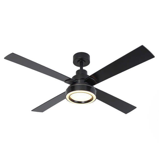 Ventilador de techo moderno Vaczon de 52 pulgadas con motor de CC de 4 aspas, luz LED y control remoto.