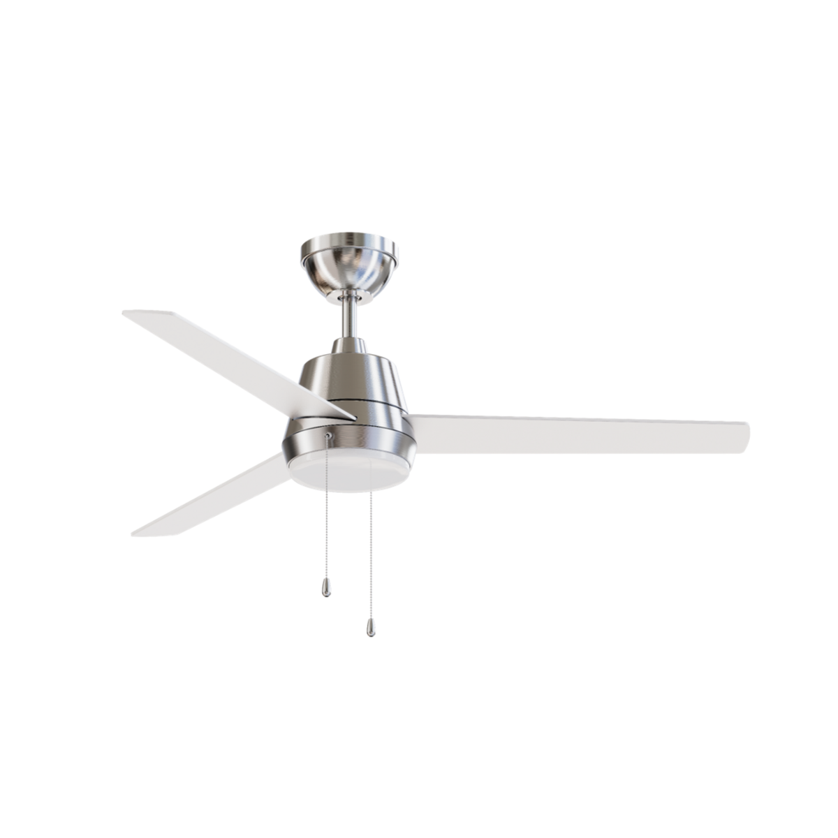 52 Inch Lewis Satin Nickel Pull-Chain LED Ceiling Fans