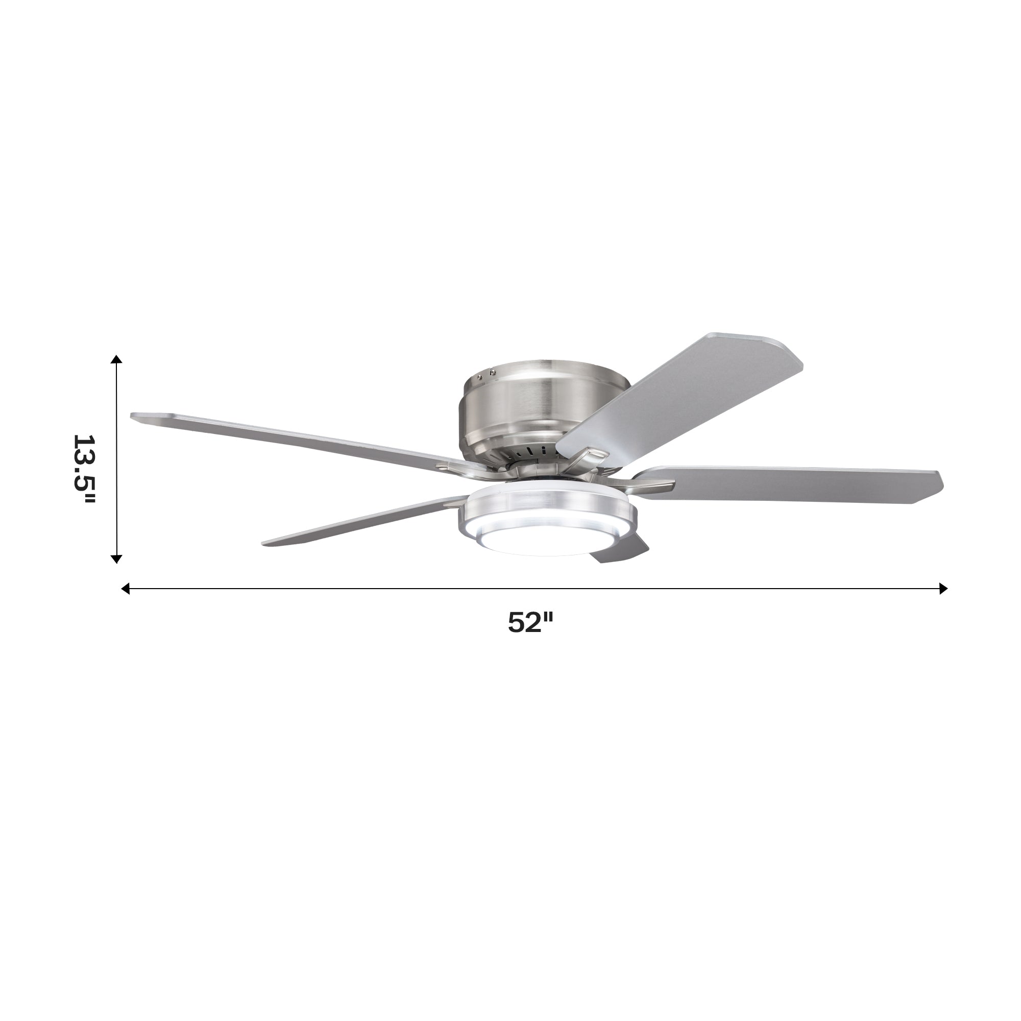 Vaczon de 52" con 5 aspas, luz LED y control remoto