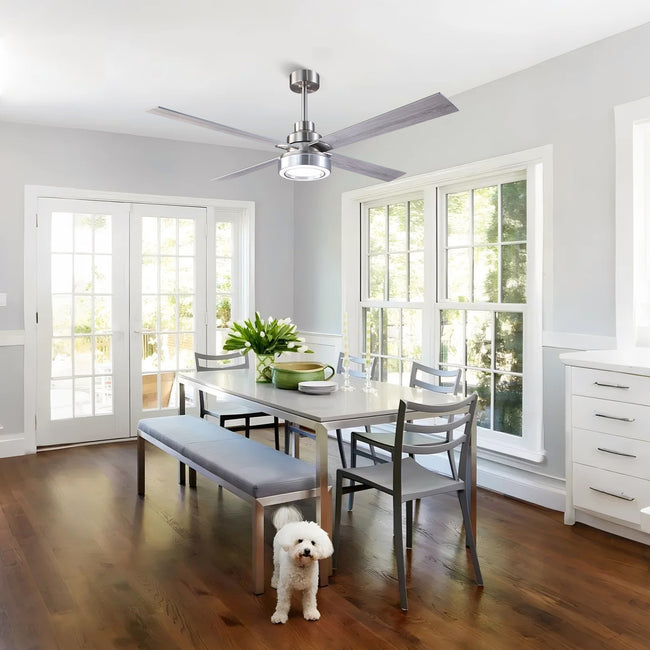 Vaczon 52 Inch 60 Inch Karen Double-sided Blades Smart Fan with LED Light