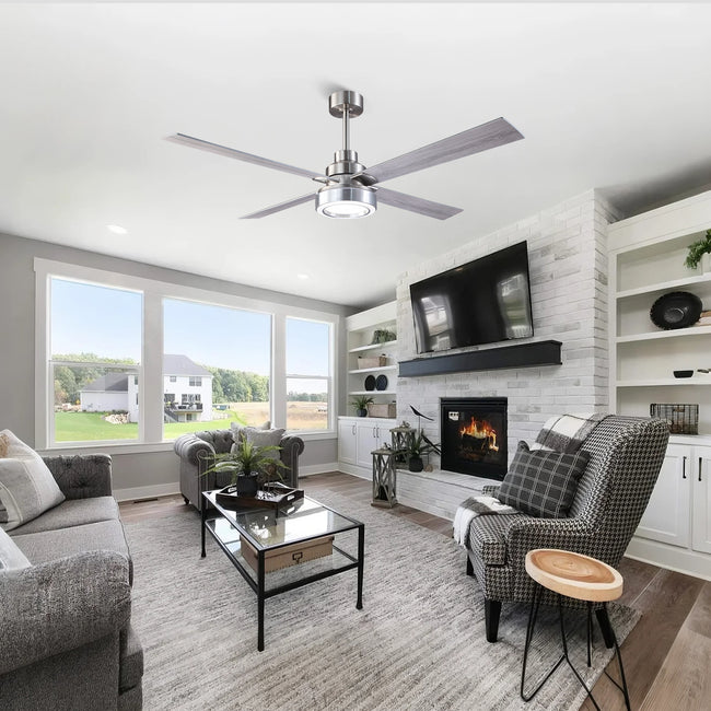 Vaczon 52 Inch 60 Inch Karen Double-sided Blades Smart Fan with LED Light