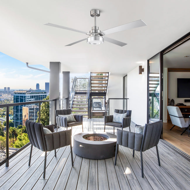 Vaczon 52 Inch 60 Inch Karen Double-sided Blades Smart Fan with LED Light