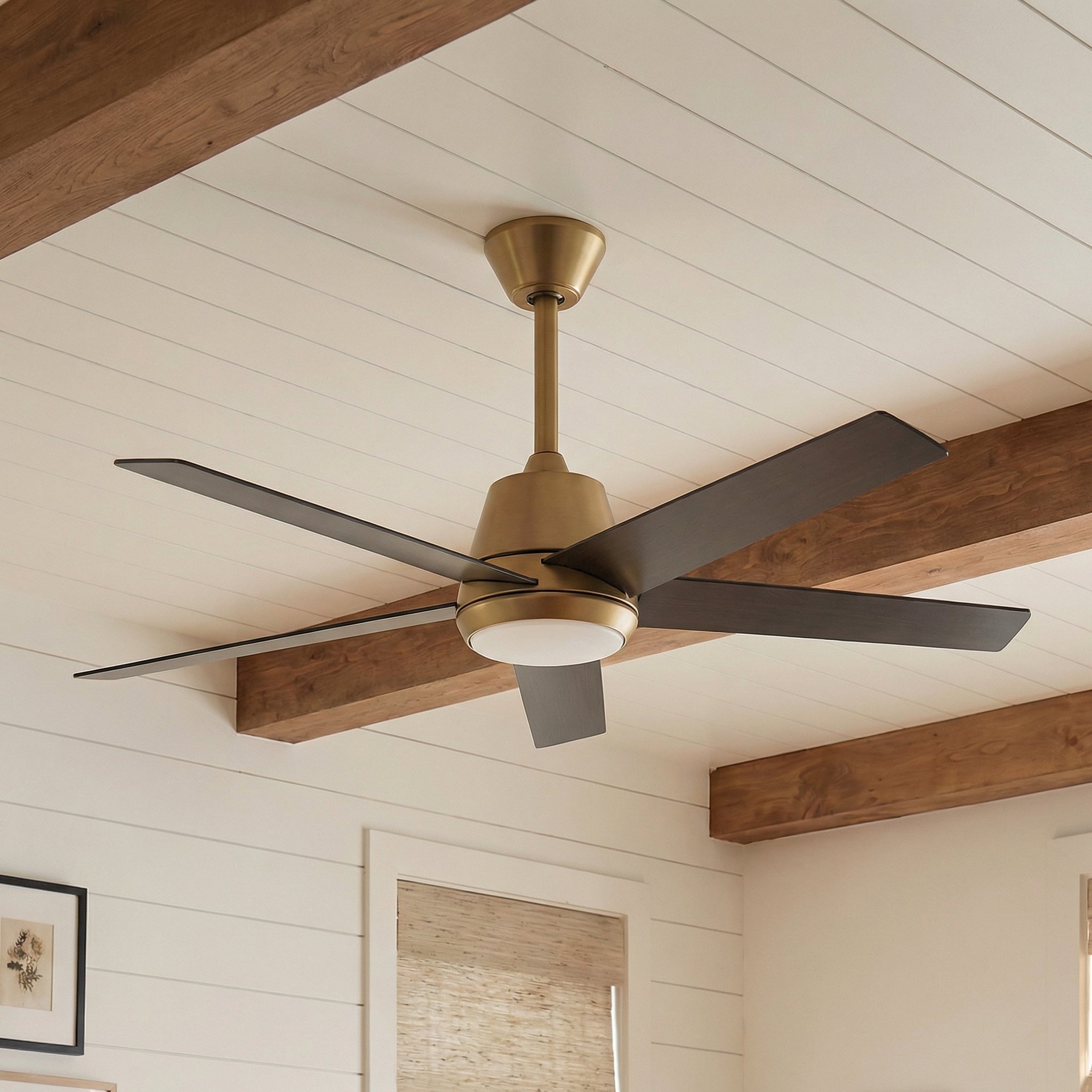 Vaczon 52 Inch Otis Downrod Mount LED Ceiling Fan with APP & Remote Control