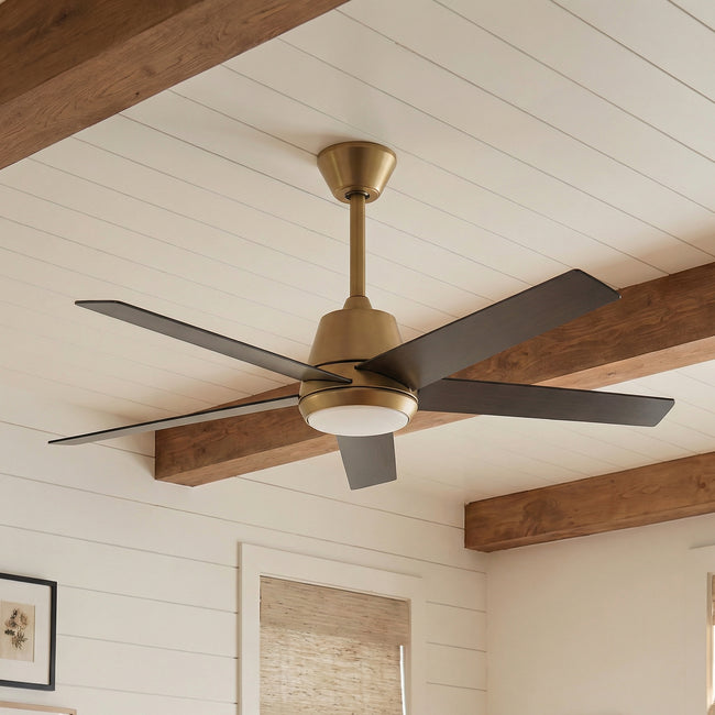 Vaczon 52 Inch Otis Downrod Mount LED Ceiling Fan with APP & Remote Control