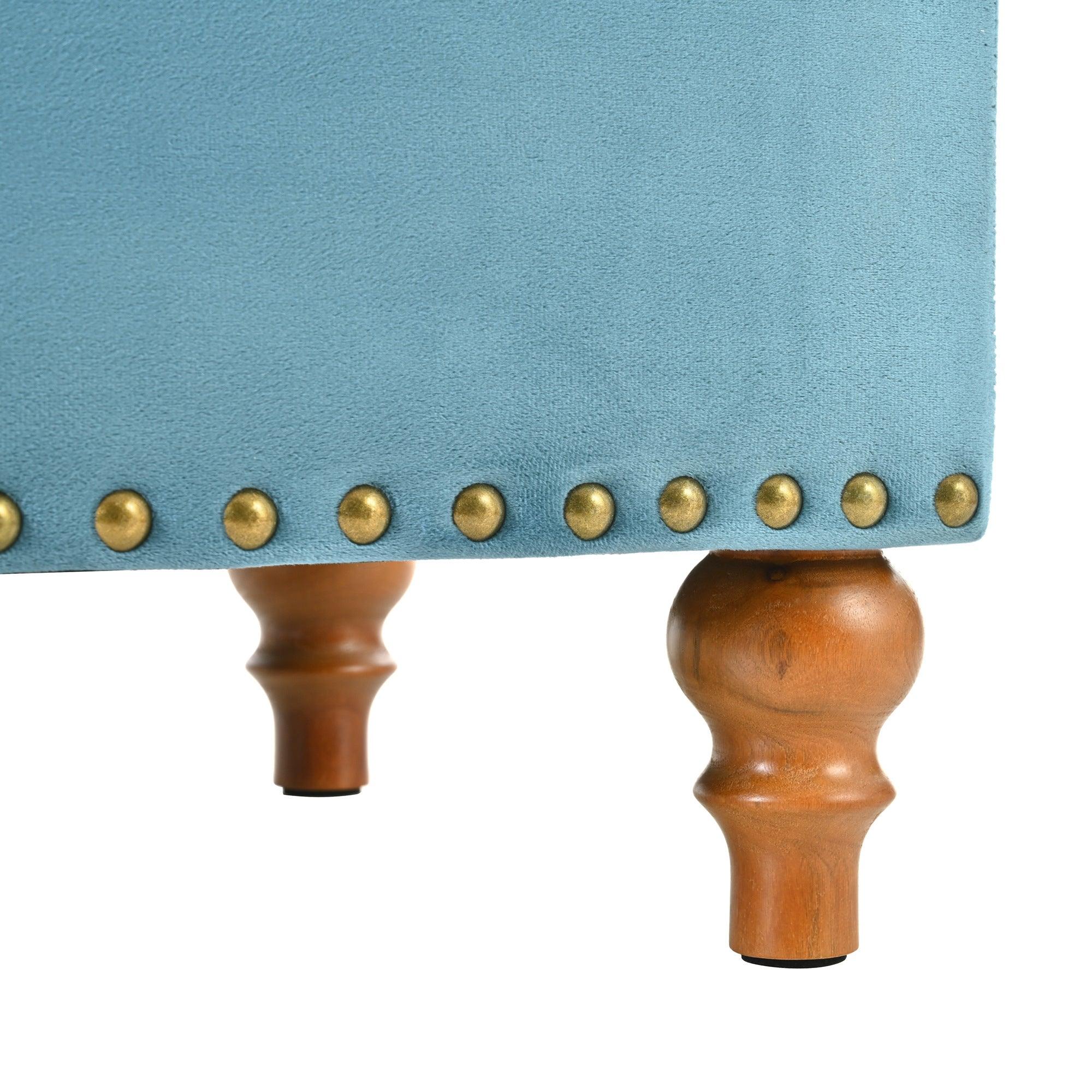 23" Square Velvet Upholstered Storage Ottoman
