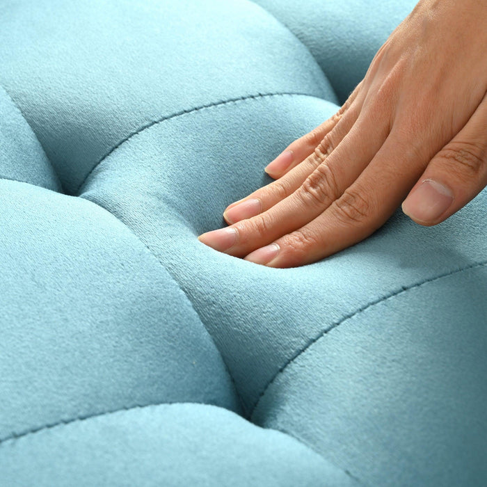 23" Square Velvet Upholstered Storage Ottoman with Hidden Hinge Lid, Rivet Trim & Easy-Open