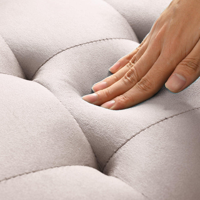 23" Square Velvet Upholstered Storage Ottoman with Hidden Hinge Lid, Rivet Trim & Easy-Open