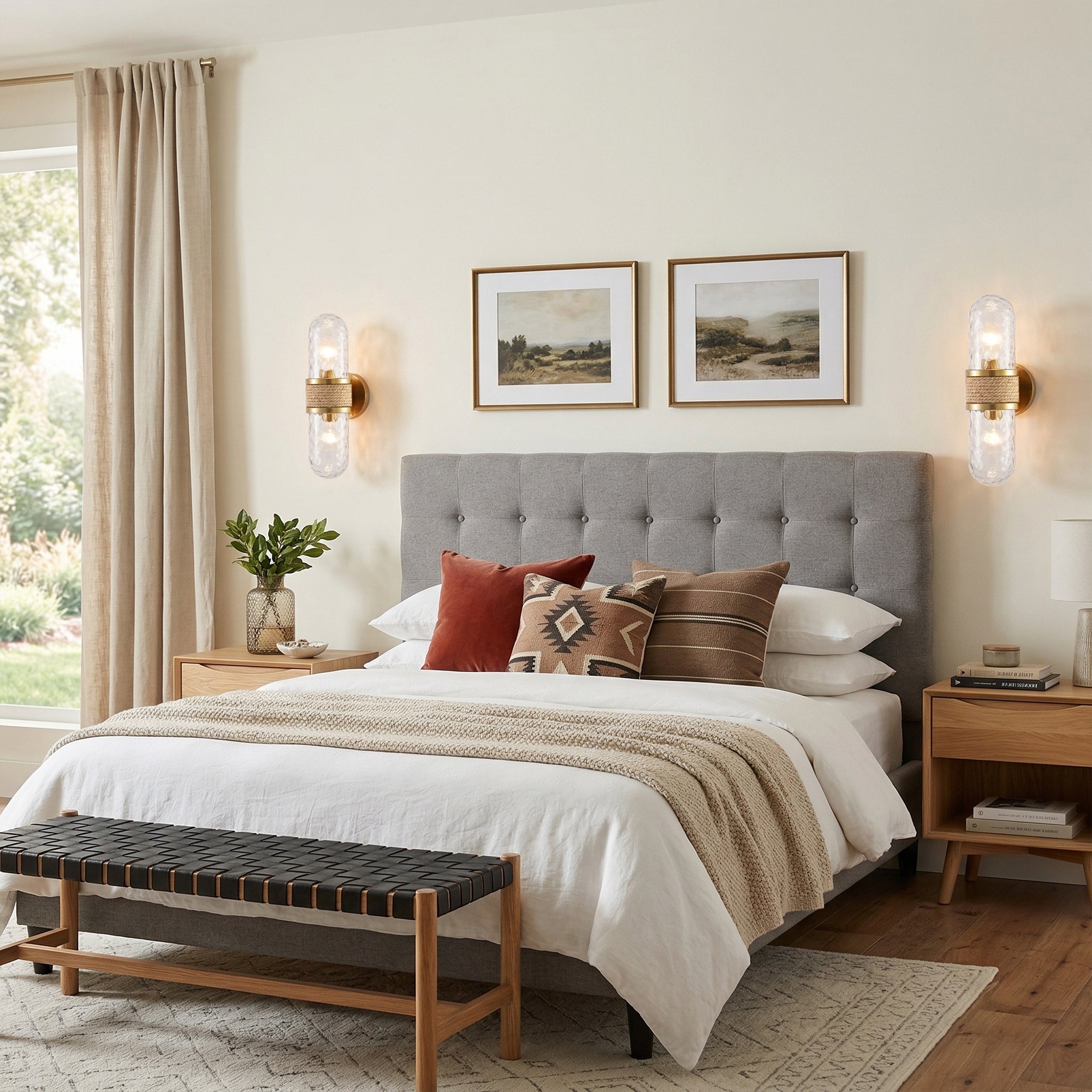 Zora 2-Light Golden Wall Sconce Lighting