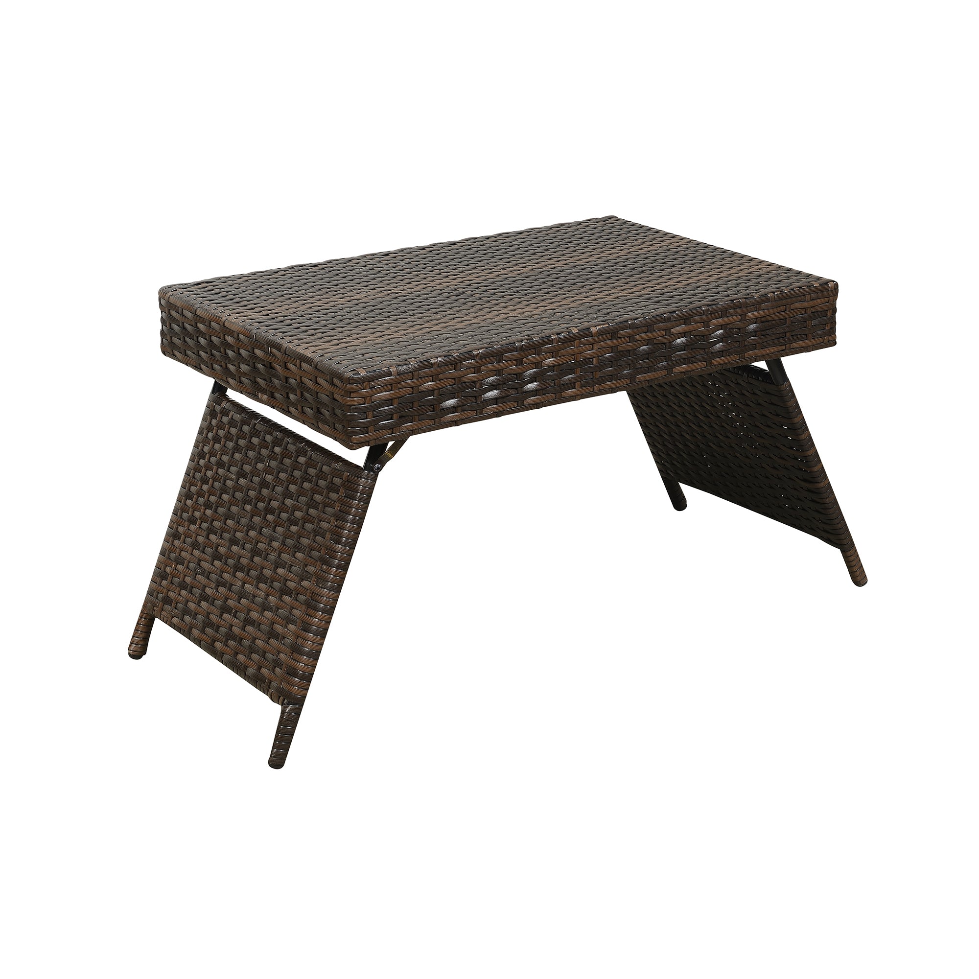 23.5" Portable Outdoor Folding Wicker Table