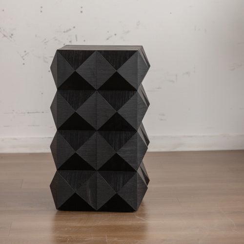 Mesa de centro retro de MDF con diseño tridimensional en relieve de 61 cm de altura