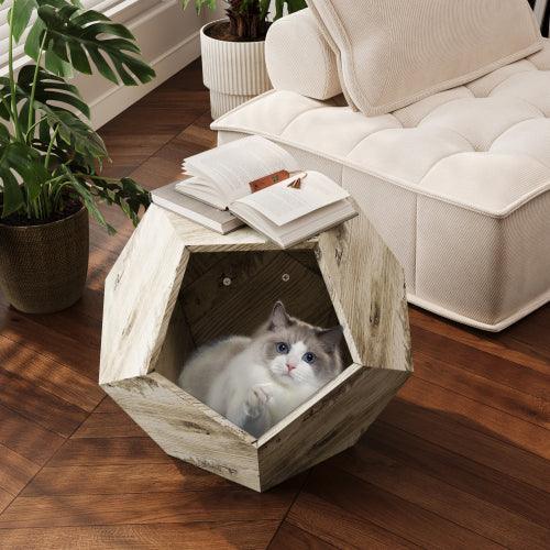 Mueble moderno para mascotas de 25,98 pulgadas, transportador de gatos, mesa auxiliar de sofá, macetero de MDF, mueble multifuncional, zumaque birmano