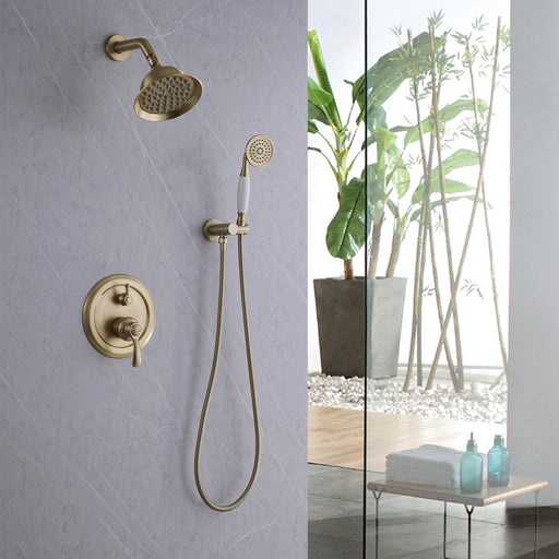 Bathroom Concealed Two Handles Two-Function Shower Set With Rough In Valve - ParrotUncle