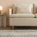 Beige Modern Armless Loveseat Sofa with Throw Pillows and Thickened Seat Cushions for Compact Small Places - ParrotUncle