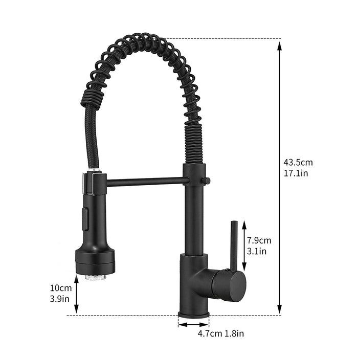 Black Kitchen Faucets Pull Down Sprayer - ParrotUncle