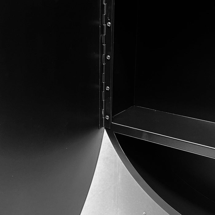 Black Oval Mirror Cabinet for Bathroom Bedroom - ParrotUncle
