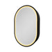 Black Oval Mirror Cabinet for Bathroom Bedroom - ParrotUncle