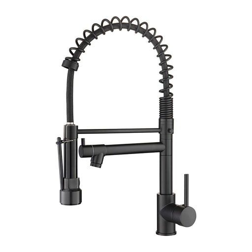 Black Single Handle Pull Down Sprayer Kitchen Faucet with 360° Rotation - ParrotUncle