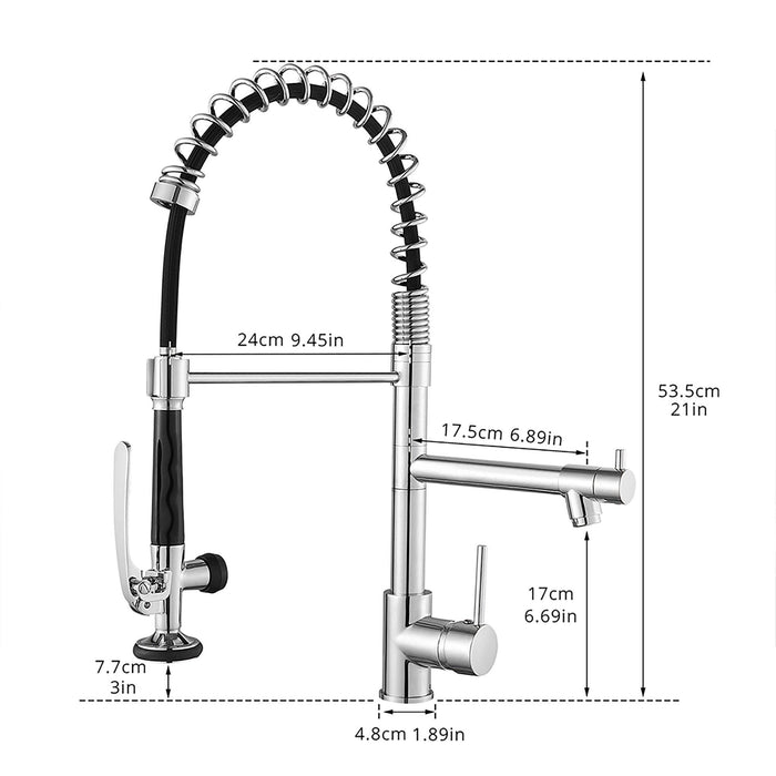 Black Single-hole Pull-down Kitchen Faucet - ParrotUncle