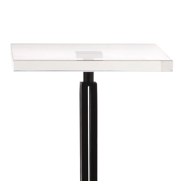 Black Square Side Table with Marble Base - ParrotUncle