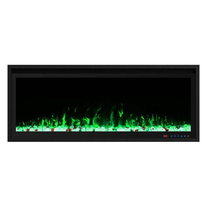 Black Wall-Mount Electric Timer 3-Color Flame with LED Light Fireplace - ParrotUncle