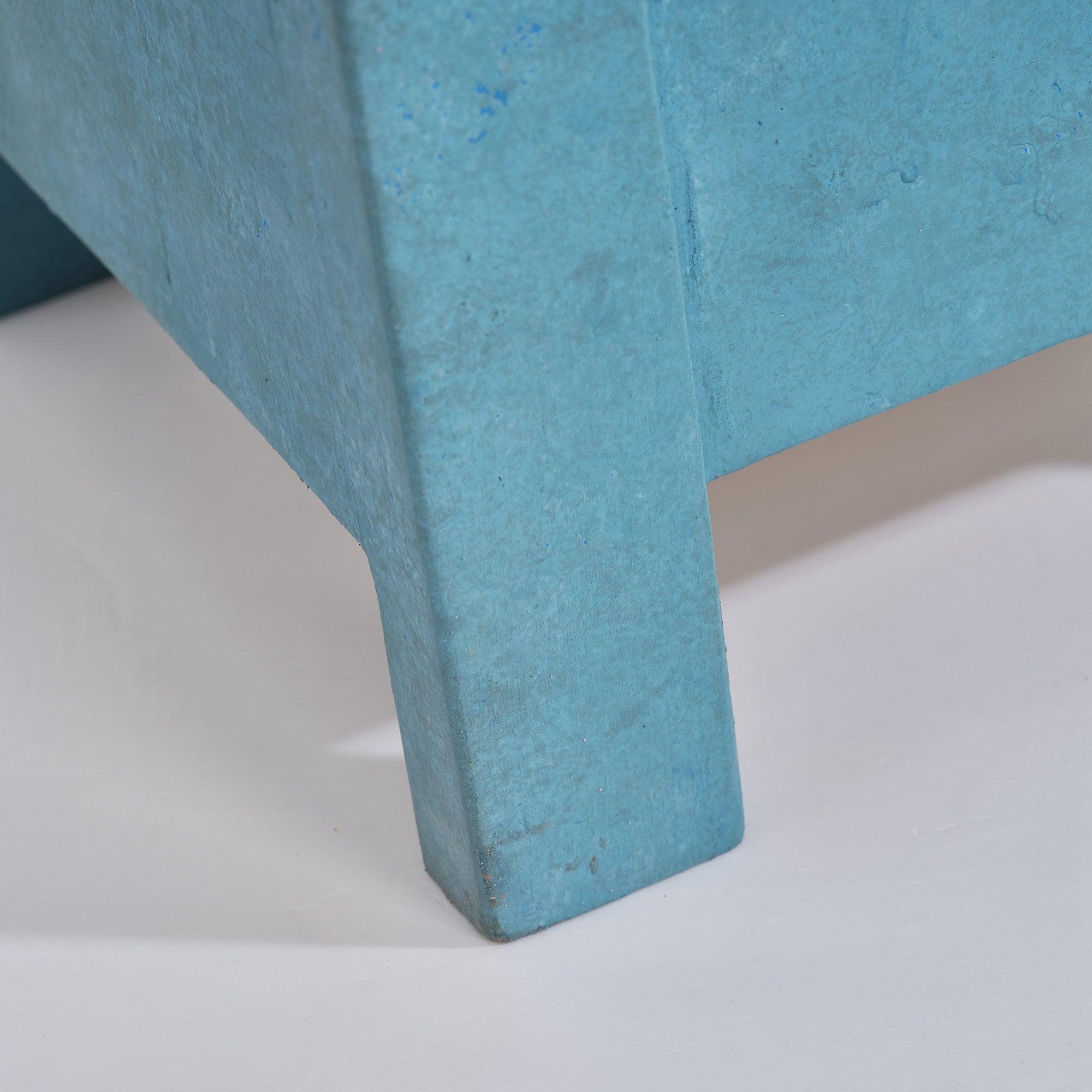 Blue Rectangle Wood Side Table - ParrotUncle