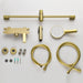 Brushed Gold Bath Faucet Wall Mounted Bath Faucet Set with Handheld Shower Sprayer - ParrotUncle