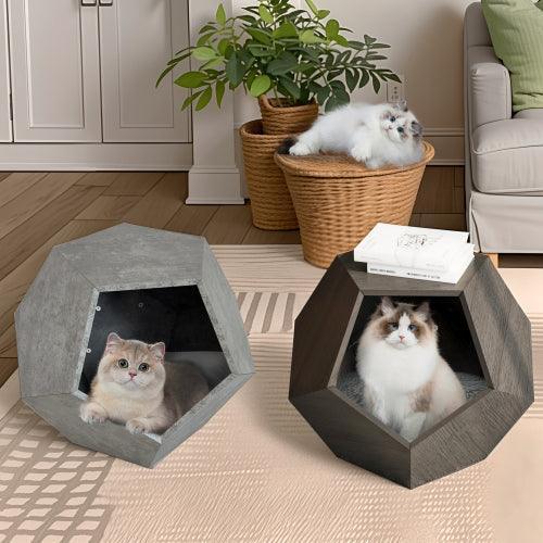 Mueble moderno para mascotas de 25,98 pulgadas, transportador de gatos, mesa auxiliar de sofá, macetero de MDF, mueble multifuncional, zumaque birmano