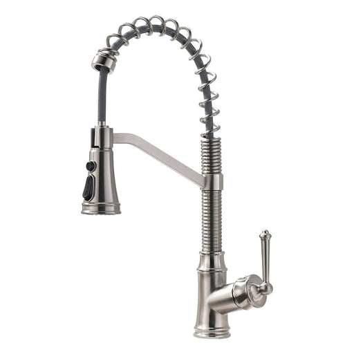 Commercial Brushed Nickel Pull-down Kitchen Faucet - ParrotUncle
