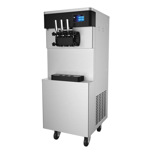 Commercial Ice Cream Maker Machine 2450W 3 Flavors Soft Serve with Touch Screen LED Panel for Snack Bars Restaurants - ParrotUncle