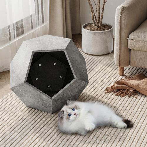 Mueble moderno para mascotas de 25,98 pulgadas, transportador de gatos, mesa auxiliar de sofá, macetero de MDF, mueble multifuncional, zumaque birmano