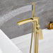 Double-Handle Floor Mounted Freestanding Waterfall Bathtub Faucet - ParrotUncle
