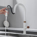 Extraordinary Pull Down Single Handle Kitchen Faucet - White+Rose Gold - ParrotUncle