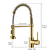 Golden Kitchen Sink 1-handle Faucet with Pull Down Sprayer - ParrotUncle