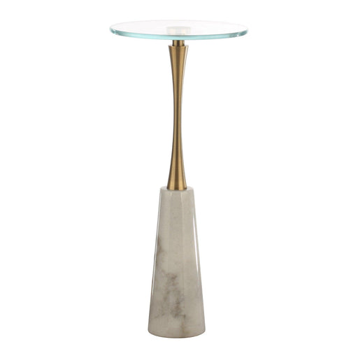 Golden Marble & Metal Table with Pedestal Base - ParrotUncle