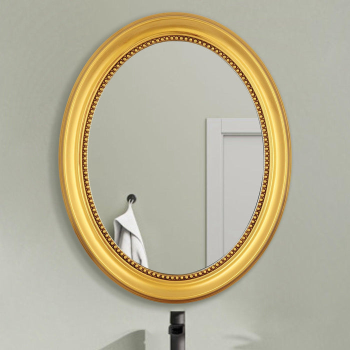 Golden Modern Classic Oval Accent Wall Mirror - ParrotUncle