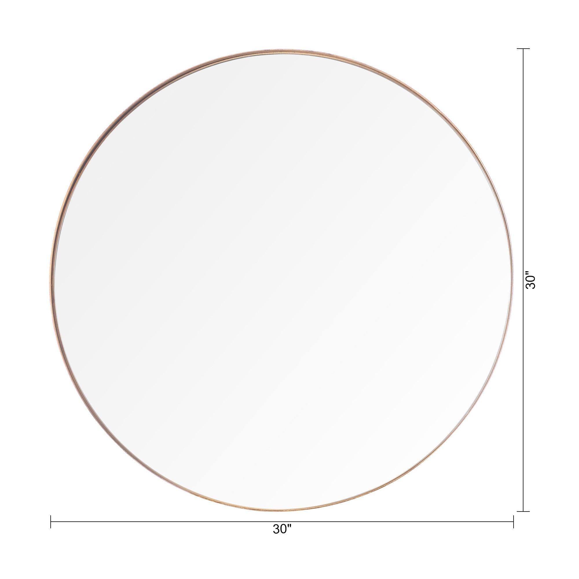 Golden Modern Round Framed Wall Mirror - ParrotUncle