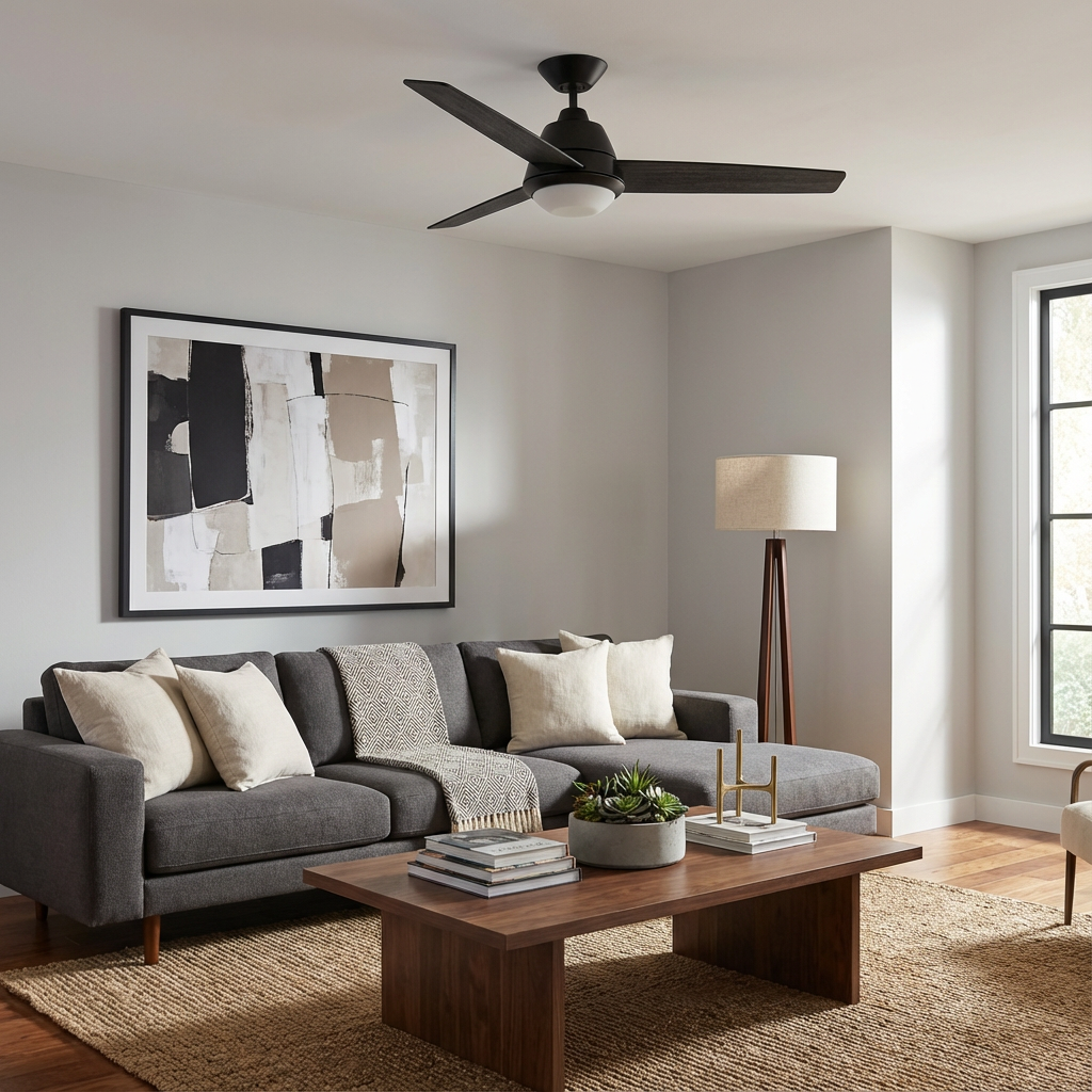 52" 4 Speed Wall Control Ceiling Fan with LED Lighting