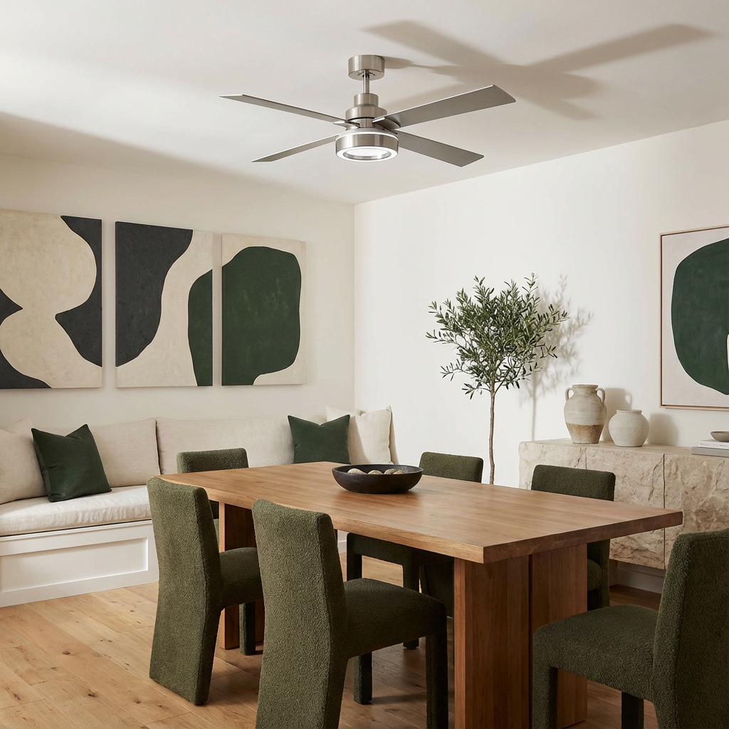 Vaczon 52 Inch 60 Inch Karen Double-sided Blades Smart Fan with LED Light