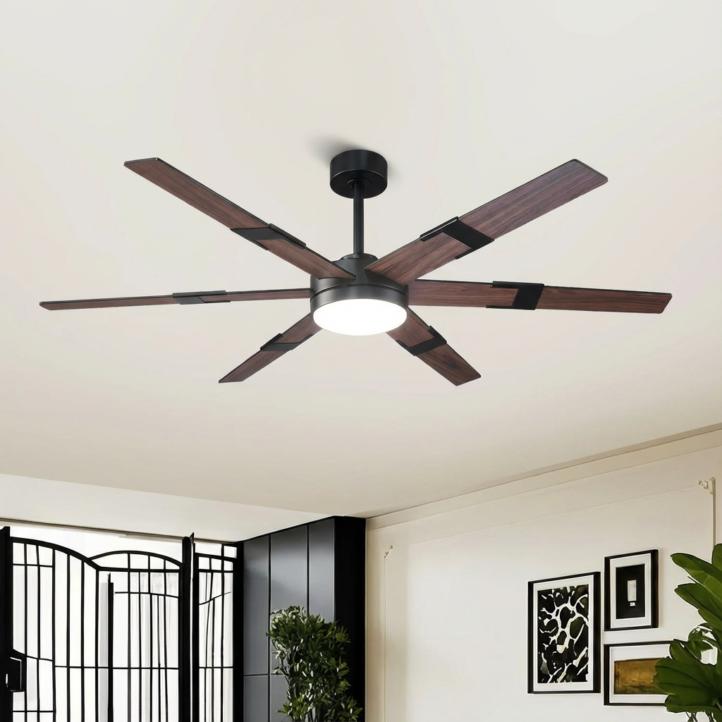 Vaczon 60 Inch Industrial Double-sided Blades LED Ceiling Fan with APP & Remote Control