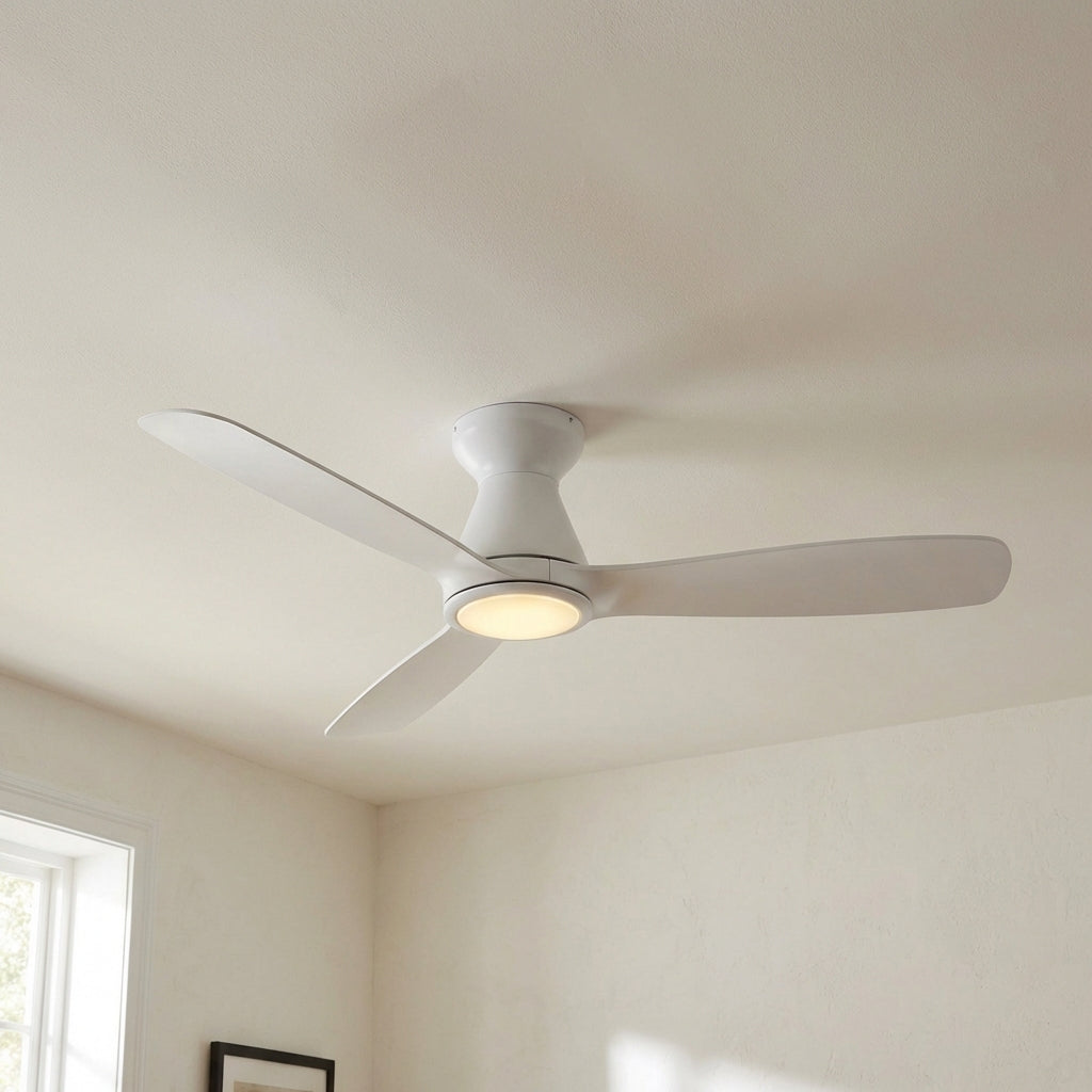 52" Ahmedabad Industrial DC Motor Flush Mount Reversible Ceiling Fan with LED Lighting and Remote Control