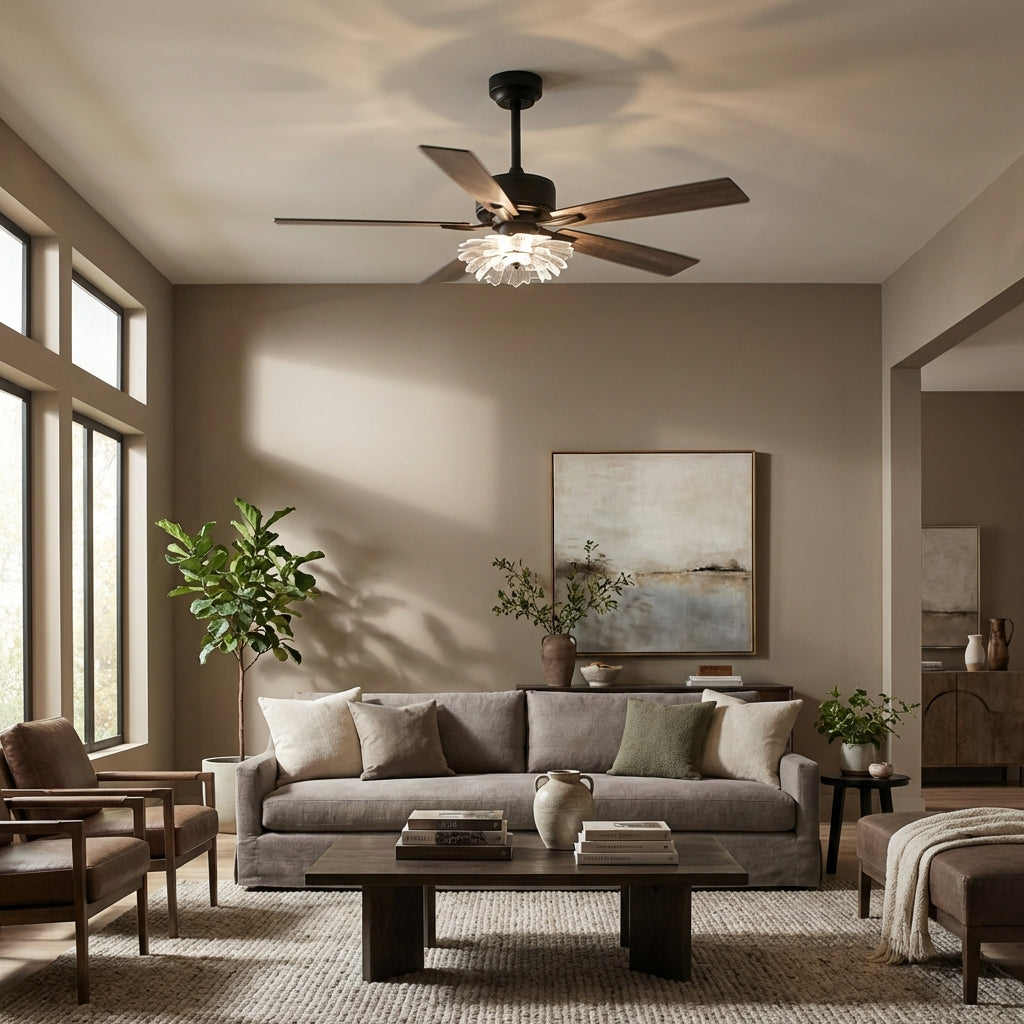 52 Inch Rory Modern Downrod Mount LED Ceiling Fan with Remote Control