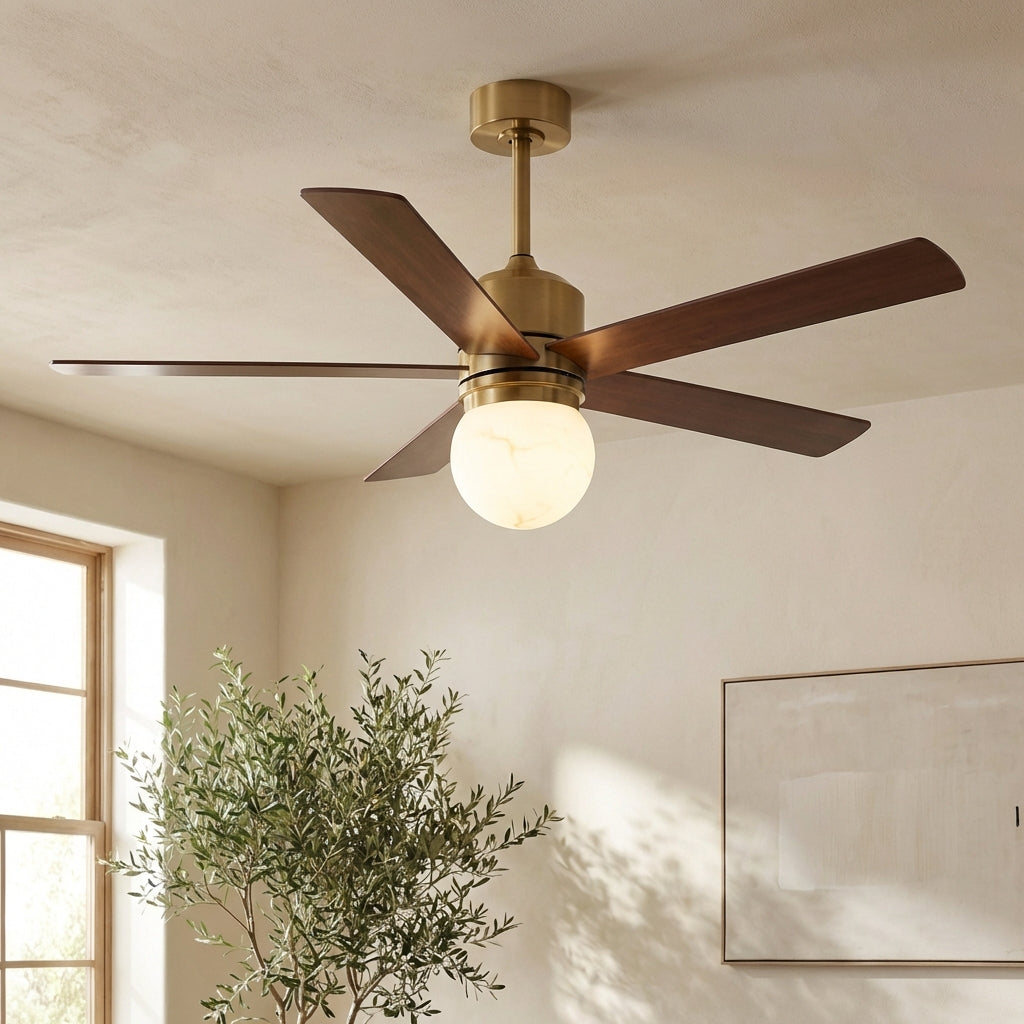 52 Inch Alva Double-sided Blades Downrod Mount LED Ceiling Fan with Remote Control