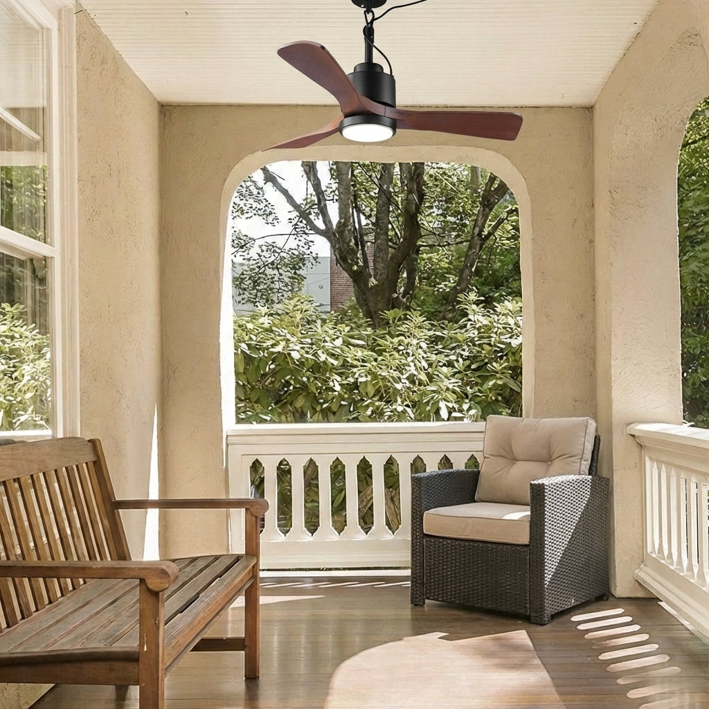 Vaczon 42 Inch IP54 Outdoor Hanging Buckle Downrod LED Fan with APP & Remote Control