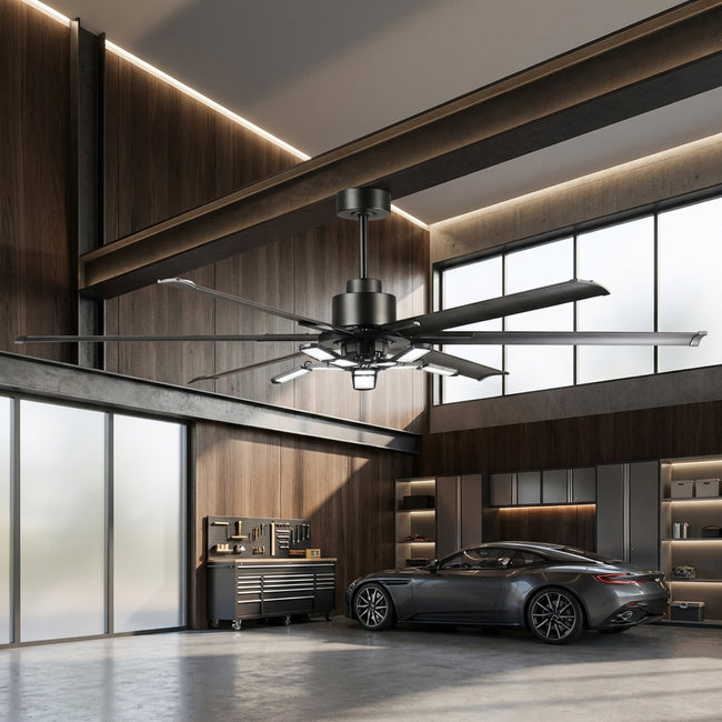 72 Inch 84 Inch Arlene HVLS Large Ceiling Fan with Foldable LED & Remote Control